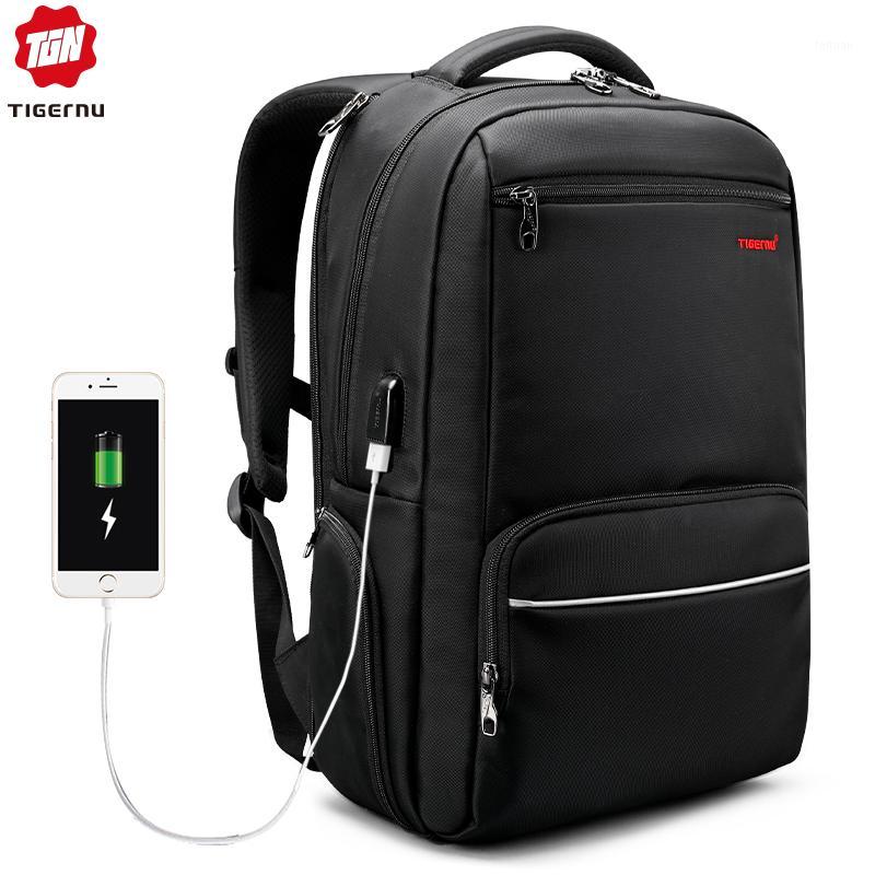 

Tigernu Men Backpack Nylon Waterproof Anti Theft Male Mochila Travel Laptop Backpack 15.6 inch 25L Large Capacity School bags1, Black