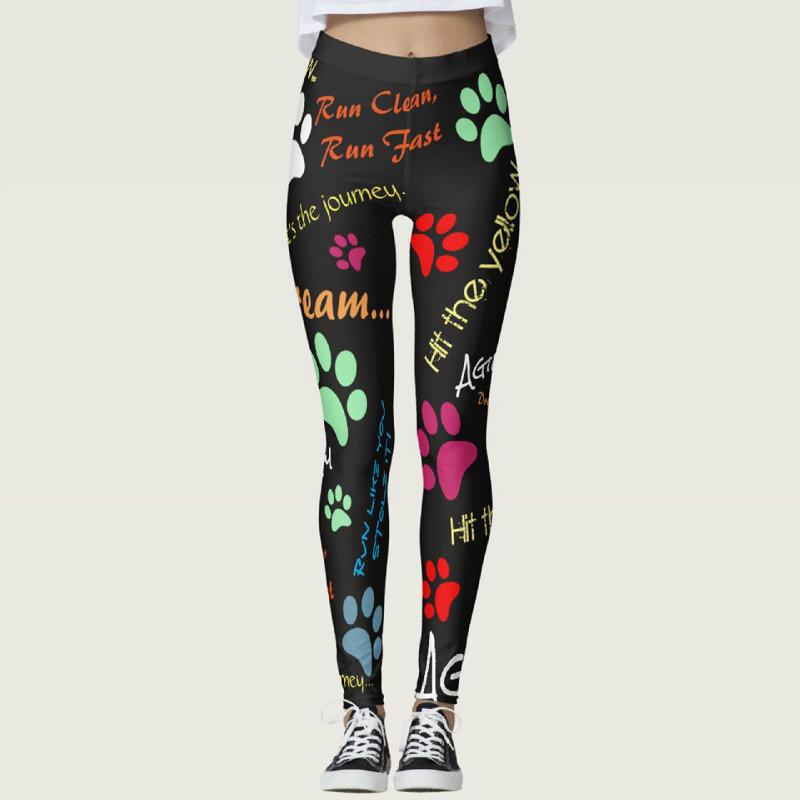 

INSPK Women Yoga Pants Christmas Printed High Waisted Stretch Sports Leggings 2021 New Style Seamless Black Sports Clothing