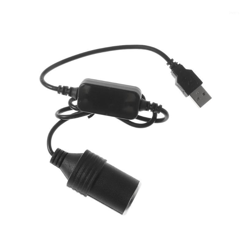 

1pc New Black Inverters 0.6/1.2/3.2m USB 5V To 12V Car Cigarette Lighter Socket Female Converter Power Cable Adapter Cable1