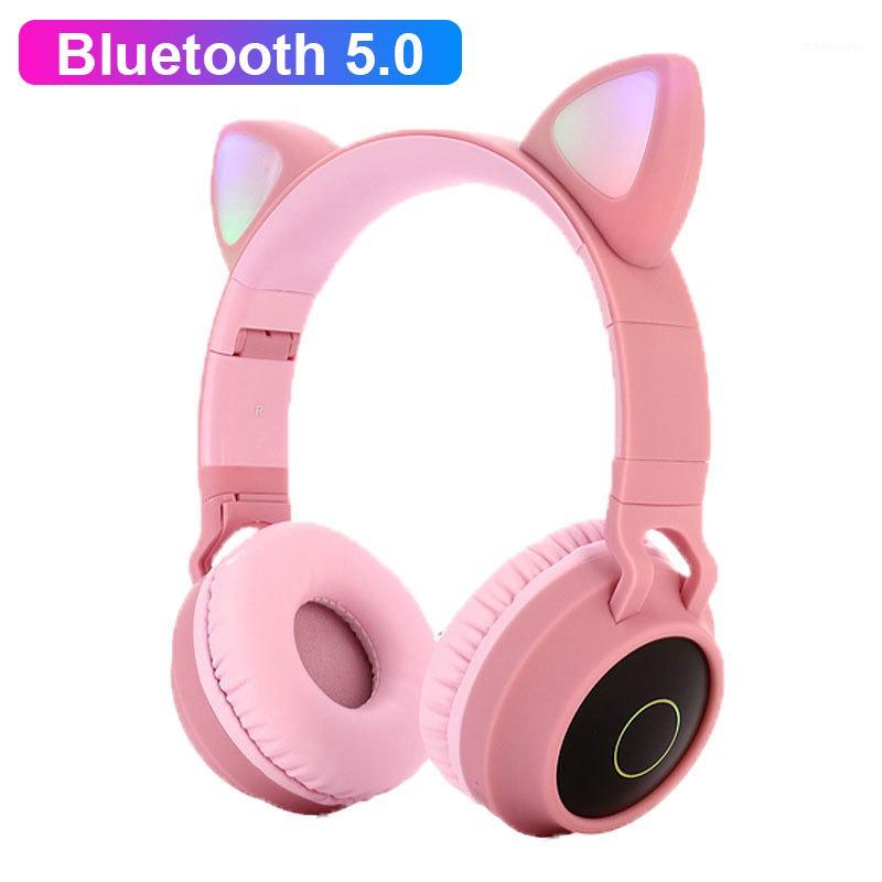

Cute Girl Bluetooth 5.0 Music Headphones Wireless Over LED Light Cat Ear Stereo Headset Gaming Headset For Moible Phone MP3 PC1