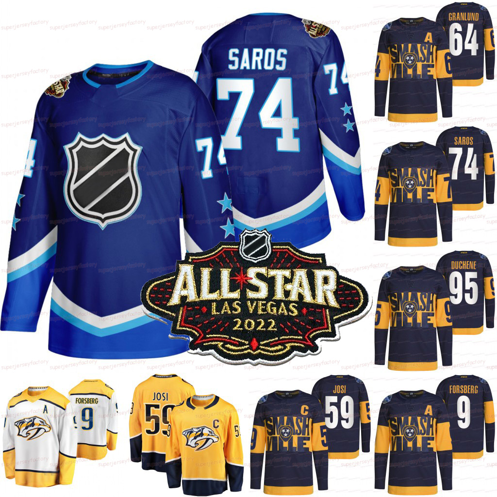 

Nashville Predators 2022 All-Star Jerseys Roman Josi Juuse Saros Matt Duchene Mikael Granlund Ryan Johansen Filip Forsberg David Rittich Dante Colton Sissons, Women 2022 stadium series jersey