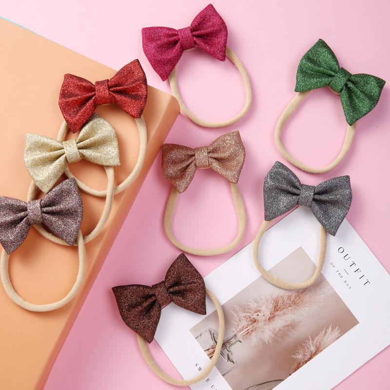 

GriBaby Hair Bows Headband Bright Newborn Traceless Head Wrap Cute Girls Thin Nylon Hairband Infant Party Hair Accessories, 13