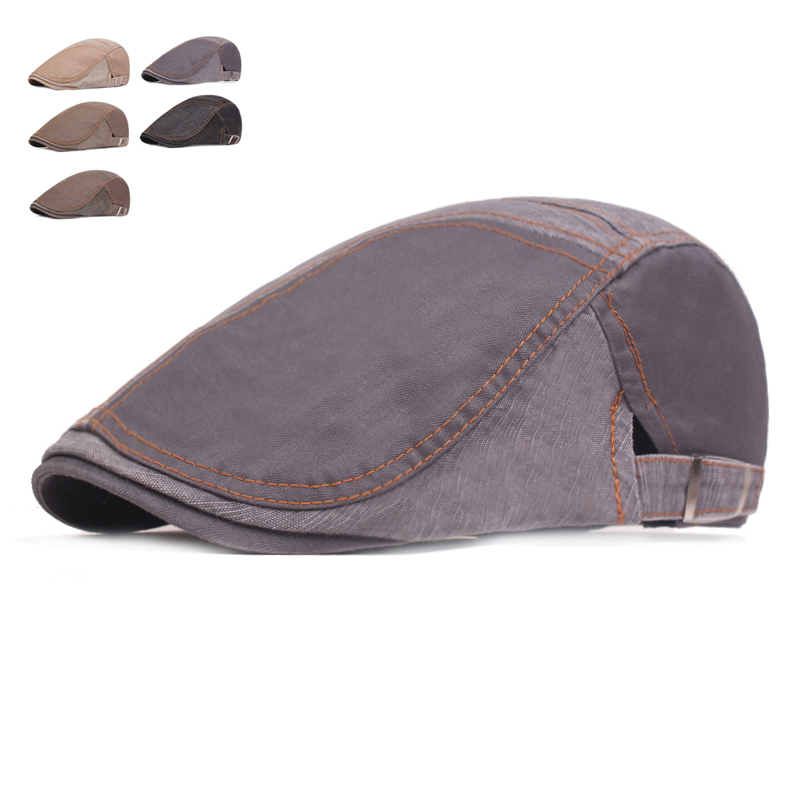 

Fashion Summer Caps for Men Women Casual Breathable Sun Beret Hats Gorras Planas Flat Caps Solid Cowboy Berets, Black