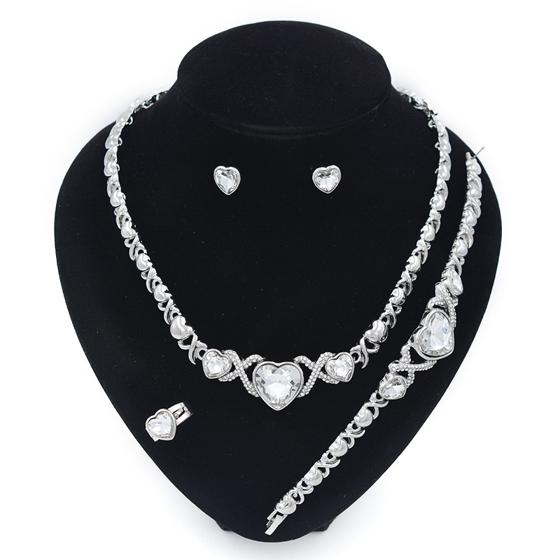 

Hip hop jewelry set for women necklace set wedding jewelry sets earrings xoxo necklace bracelets gifts 201222