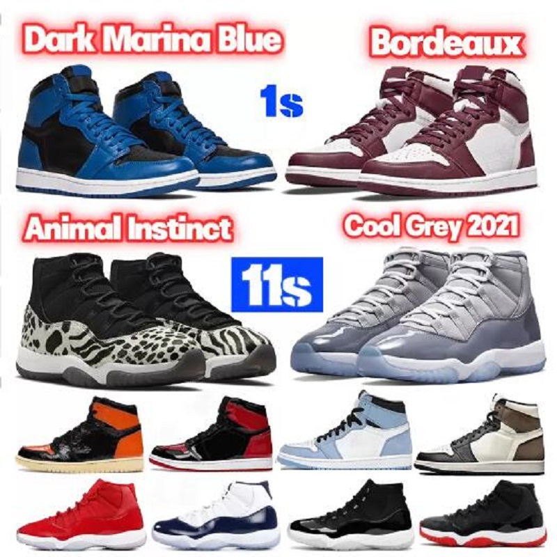

Mens 1 1s Basketball Shoes 11 11s Cool Grey bred patent Animal Instinct University Marina Blue dark mocha UNC Concord 45 men women trainers Sneakers, # 33