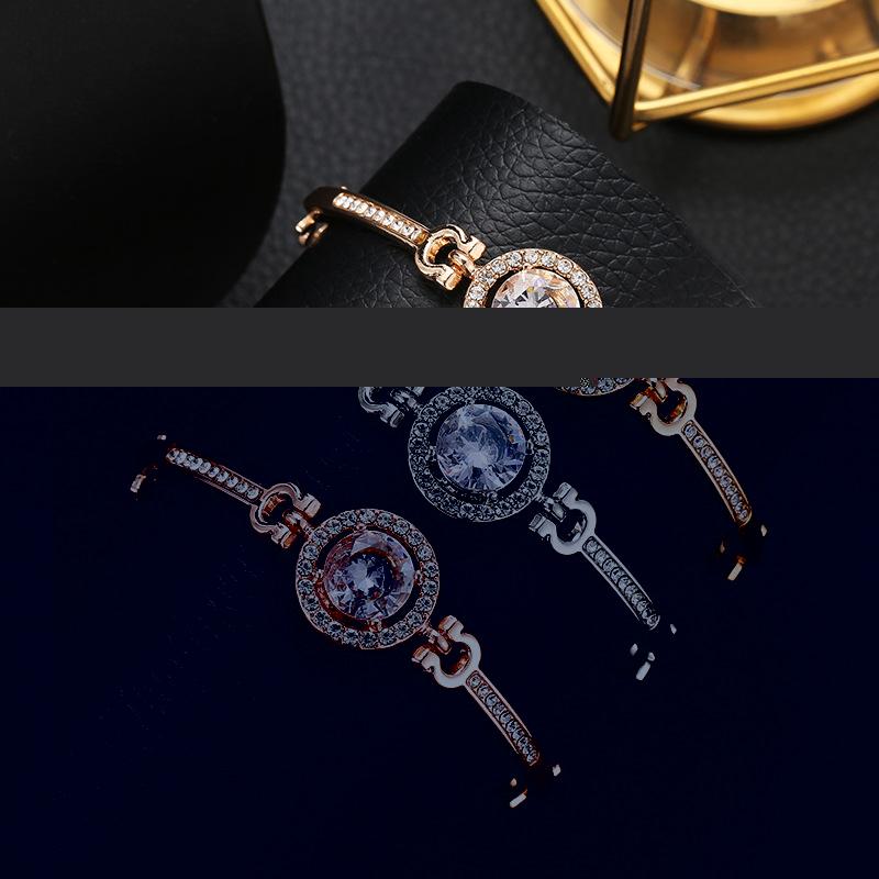

New Charm Crystal Design Ladies Bangle Female Dress Fashion Alloy Chain Bracelets Women Bracelet Jewelry