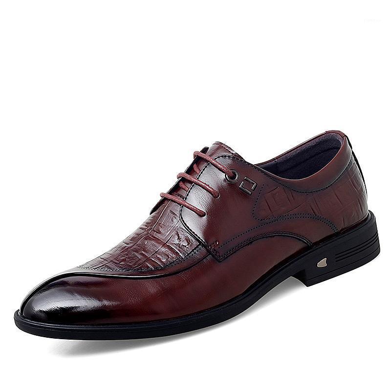 

Formal Shoes Men Crocodile Pattern Leather Shoes Pointed Toe Derby Daily Casual Business Office Wedding Groom1, Black