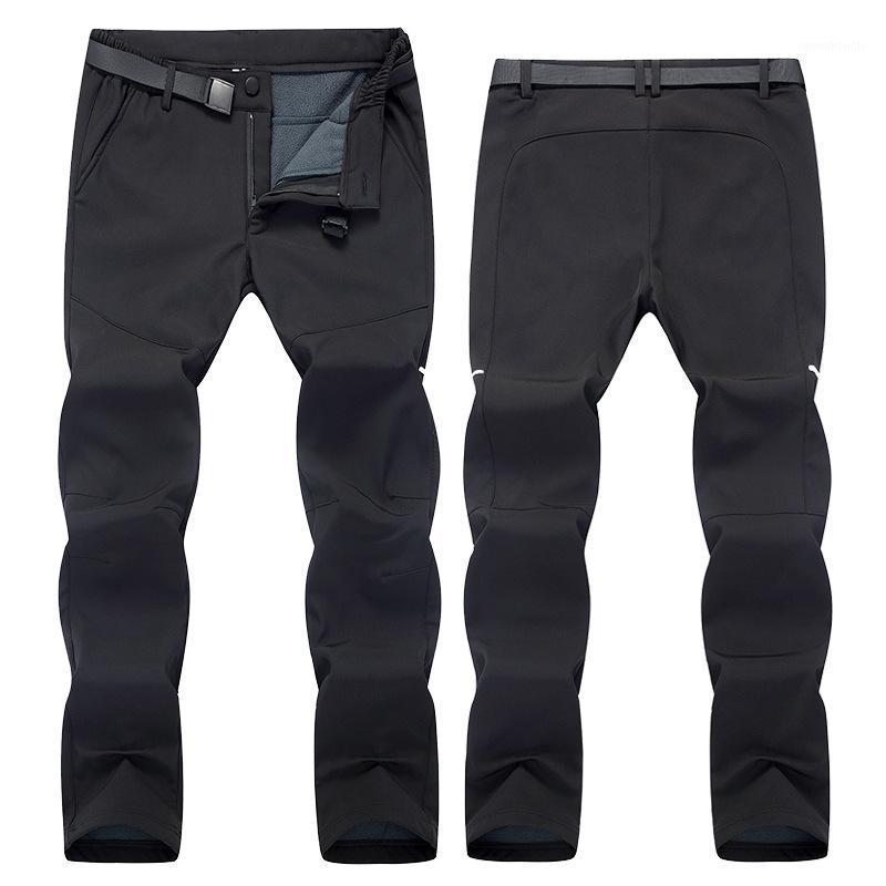 

Men Women Outdoor Couple Pants with Plush Warm Windproof Waterproof Mountain Climing Hiking Pants In Autumn Winter 20211, Black