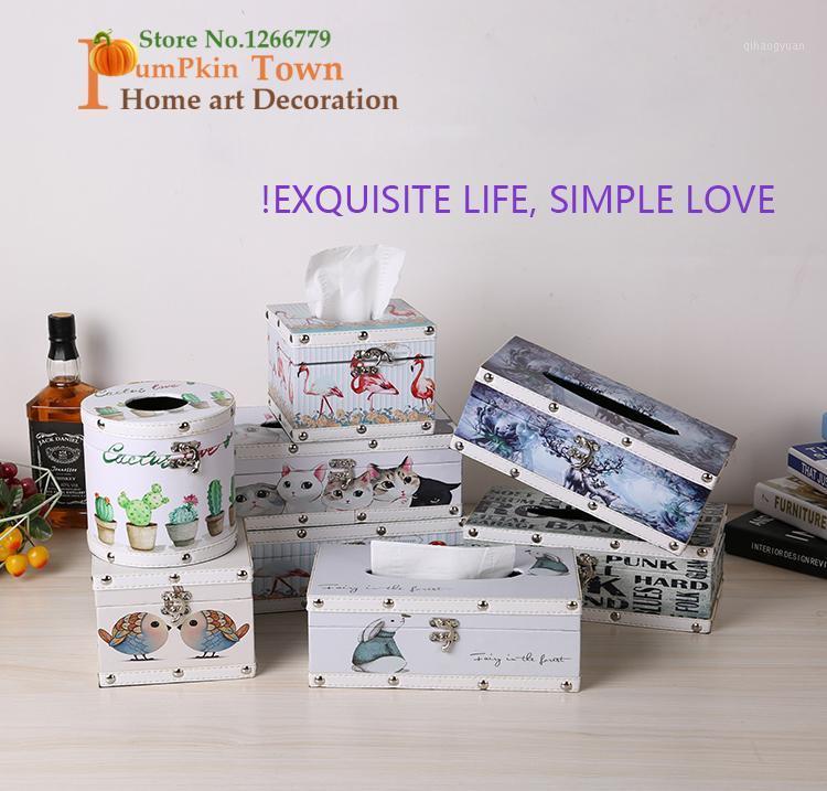 

2020 Exquisite life!Nordic minimalist creative style flamingo cactus tissue box,high quality PU leather restaurant tissue box1