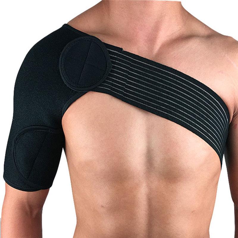 

Breathable Neoprene Shoulder Support Sports Single Shoulder Protector Brace Strap Belt For Pain Sprains Newest 7, Black