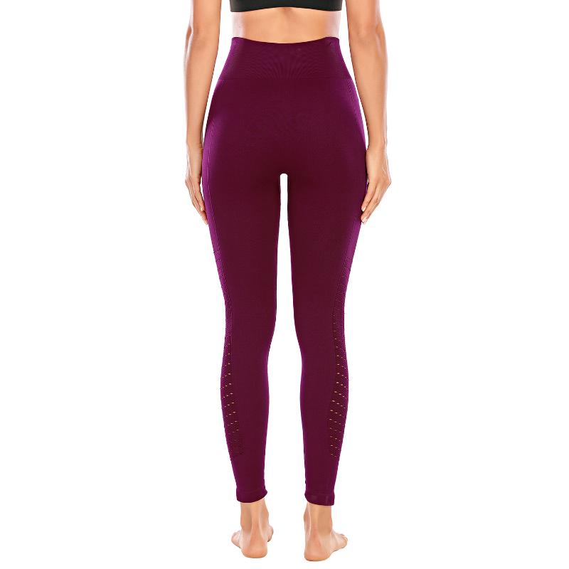 

Leggins Sport Women Fitness Gym Legging Jogging Wear High Waist Hollow Out Workout Pants Seamless Yoga Trouser, Black