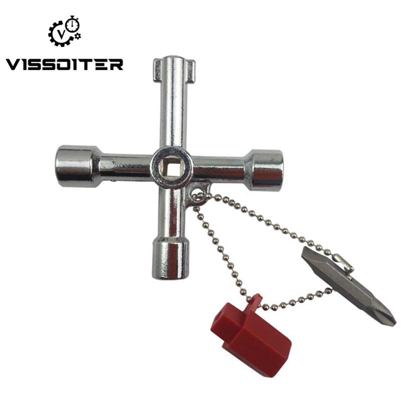 

Cross Alloy Key Wrench4 In 1 Universal Switch Elevator Electrical for Elevator Electrical Cupboard Box Train Cabinet