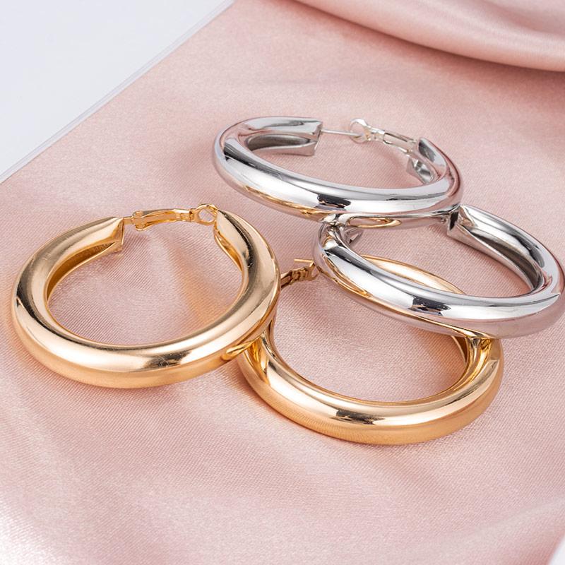 

Golden Big hoop Earrings vintage Gold Silver Color Circle Earrings For women Female Korean Drop Round Earring 2021 Trend Jewelry