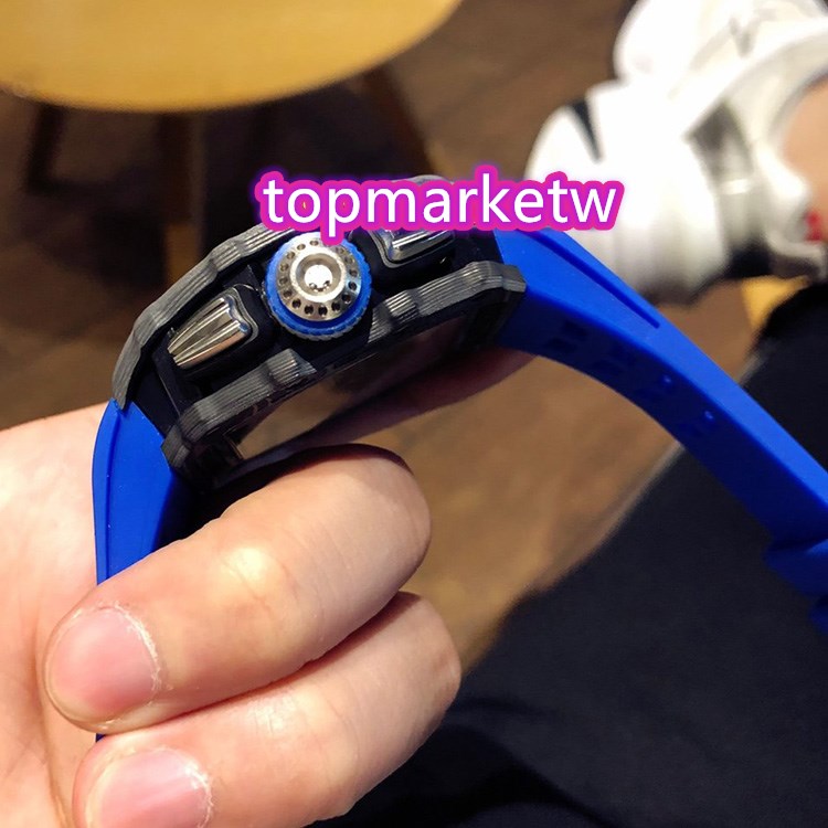 

High Quality Manufacturer R Top Version RM11-04 Ntpt Carbon Fiber Case Skeleton Big Date Dial Japan Miyota Automatic RM 11-04 Mens Watch Rub, Box