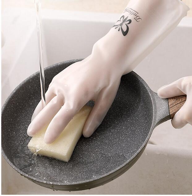 

Dishwashing gloves female rubber kitchen washing vegetables household chores clean and durable thin waterproof clothes gloves