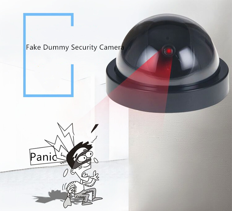 

Surveillance Camera Home Plastic Smart Indoor Outdoor For CCTV Camera Dome Fake Security With Flashing Red LED Light