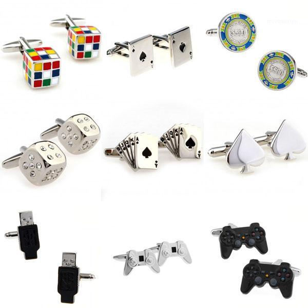 

Magic Cube Cards Dice Game Handle USB Cufflink Cuff Link 1 Pair Big Promotion1
