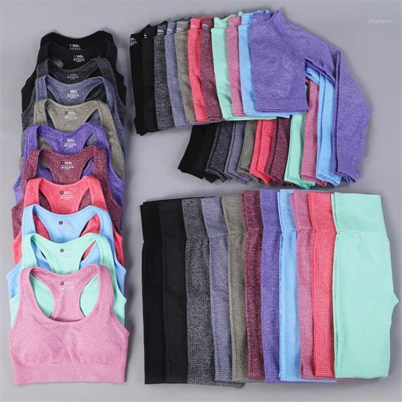 

custom logo fitness siold 3 piece yoga set women leggings set fitness running sport1, Dark black