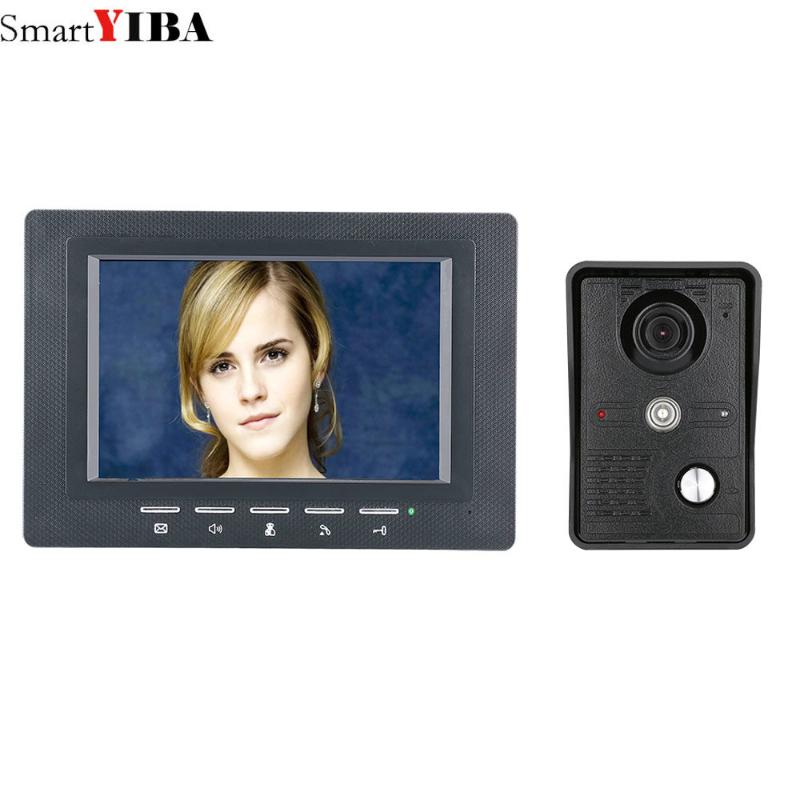 

SmartYIBA 7 Inch Video Door Phone Doorbell Intercom Kit 1-camera 1-monitor Night Vision with IR-CUT CMOS 700TV Lines