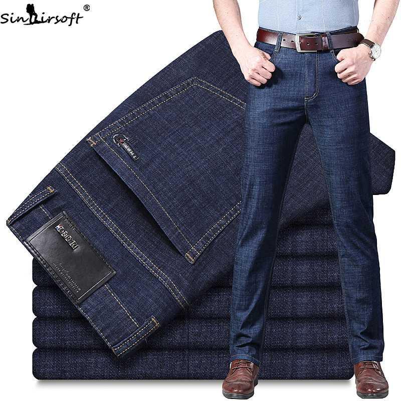 

Summer Hot Thin Men's Jeans Fashion Explosion Business Casual High Waist Mens Jeans Loose XL Micro Elastic Straight Men1, 721