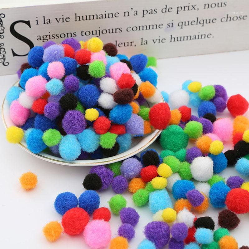 

100Pcs Mix Size 1cm 1.5cm 2cm Random Mixed Color Pompom Soft Pom Pom Balls for DIY Kids Toys Accessories1