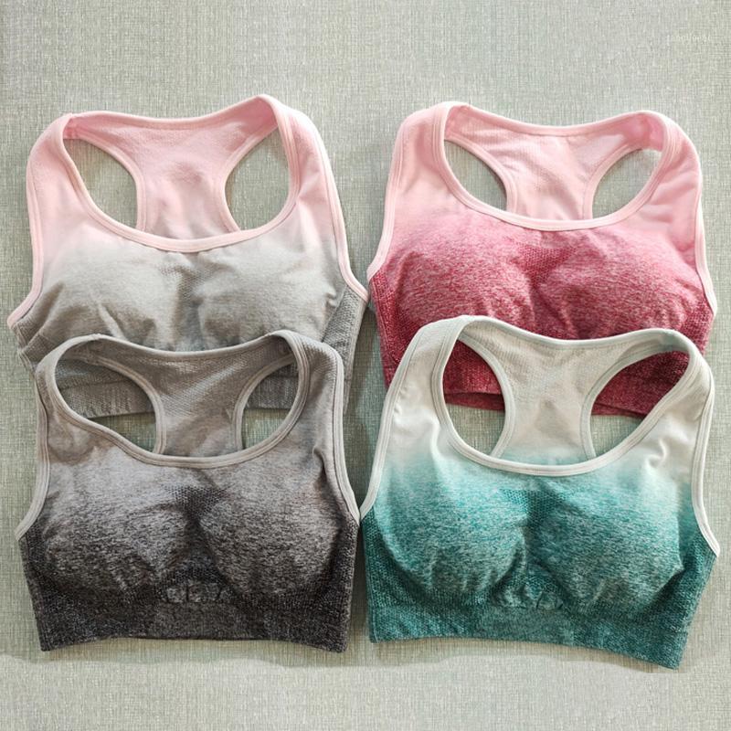 

Women Yoga Sport Bra Brassiere Padded Breathable Athletic Fitness Running Gym Vest Yoga Sport Tops Push Up Sportswear1, Green