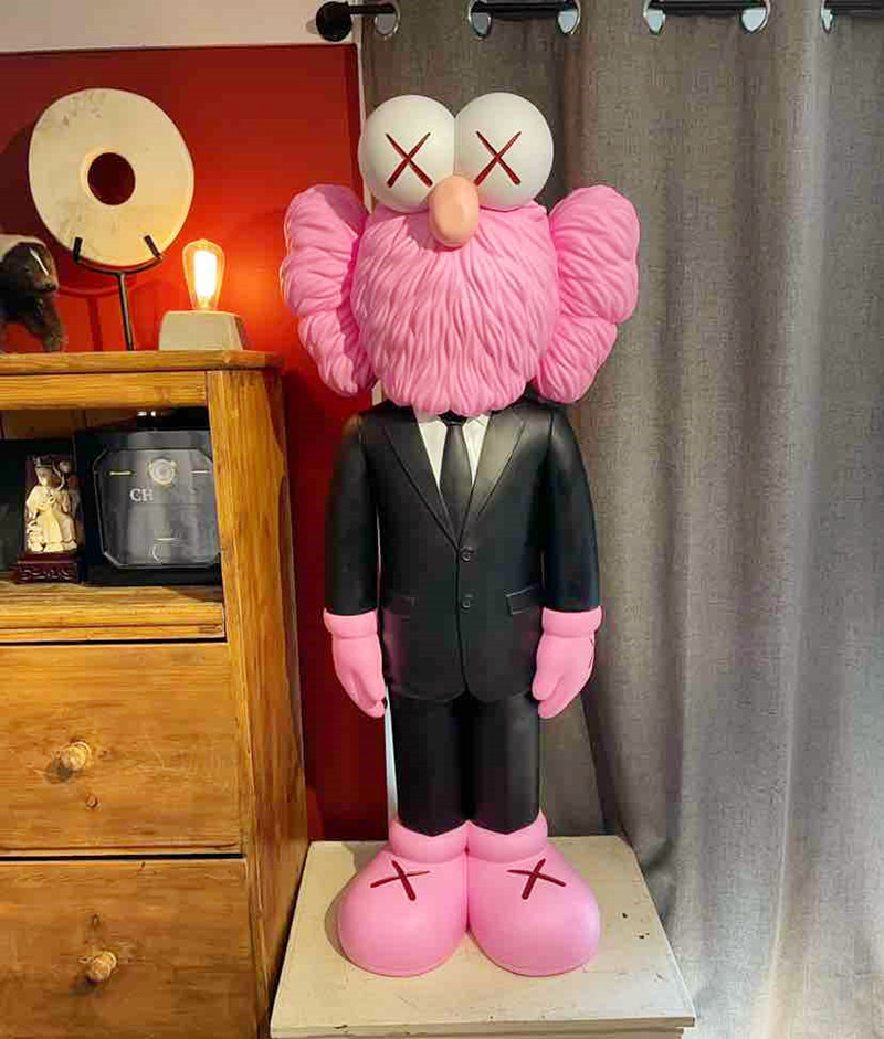 

HOT 130CM Originalfake Sesame street KAWS 4FT Door-god Wear a suit Companion Figure With Original KAWS Large Action Figure model decorations