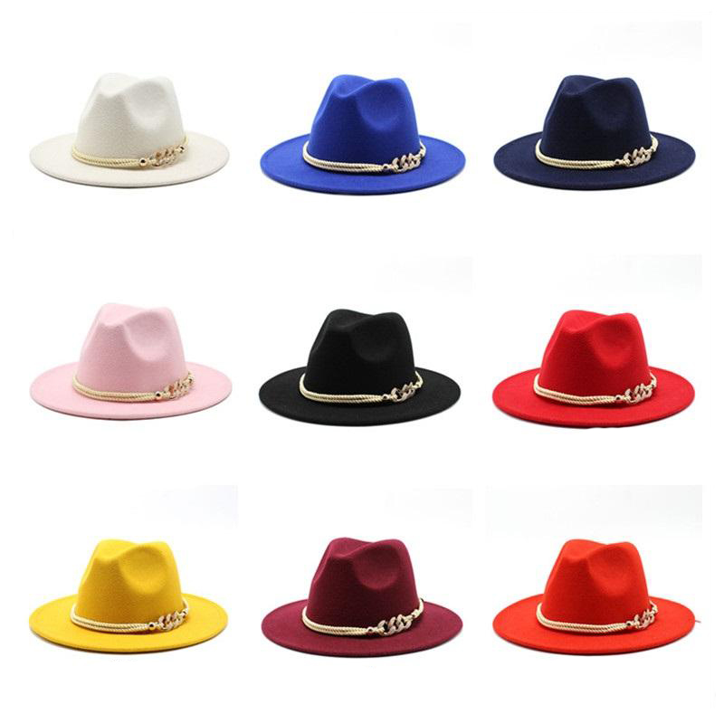 

Men Formal Hat Jazz Top Hat Women Wide Brim Hats mens Panama Cap Felt Fedora caps Woman Trilby Chapeau Man Fashion Accessories NEW, Random mixed color