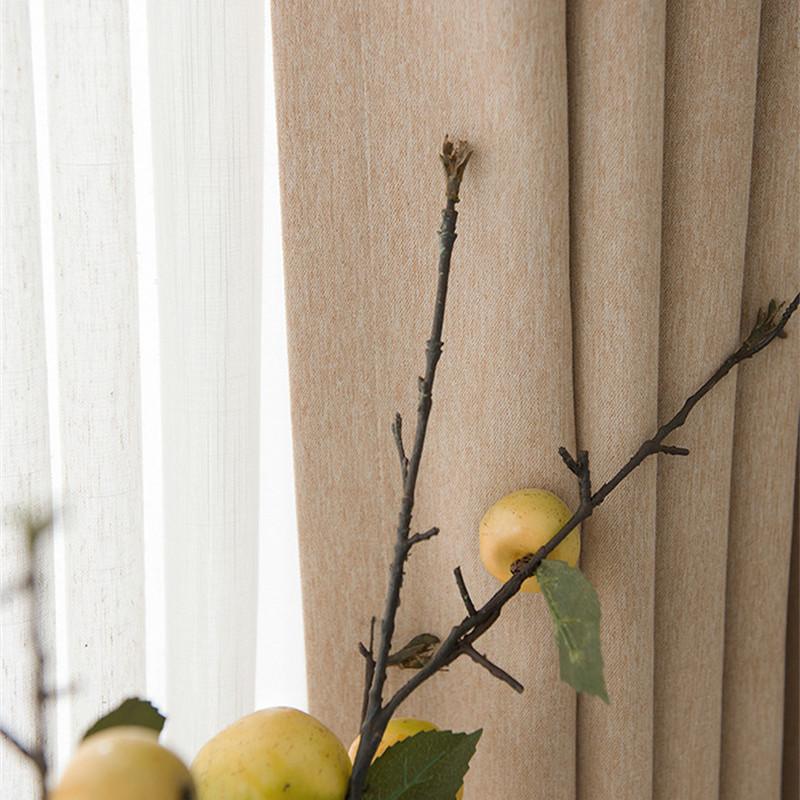 

Nordic Curtains for Living Dining Room Bedroom Solid Color Imitation CashmereFabric Curtain Tulle Finished Product Customization