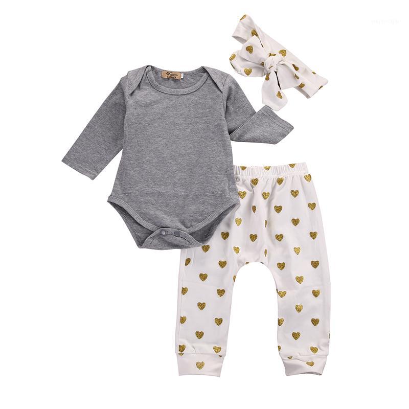 

3PCS Autumn Baby Girl Clothes set Cotton Long sleeve T-shirt+pants+Headband Outfits Newborn Baby Clothing set 0-18M1, As pic