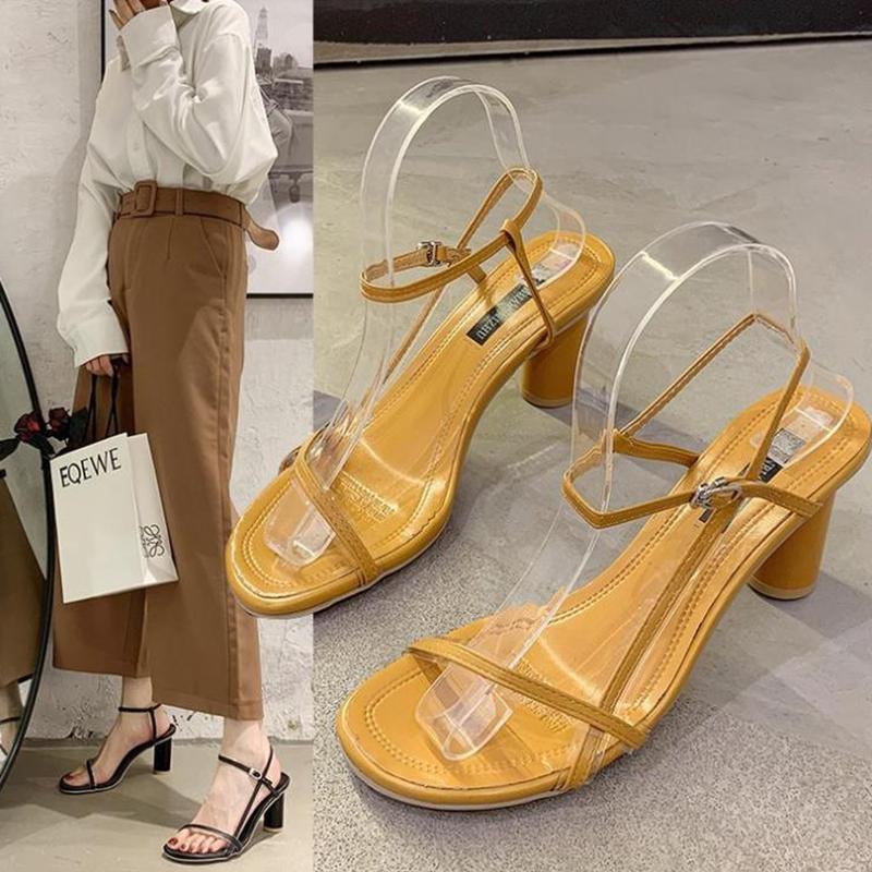 

Women Sandals 2021 New Summer Ladies Shoe High-Heeled Gladiator Back Strap Beach Sandal Open Toe Casual Walking Sandalias, Beige