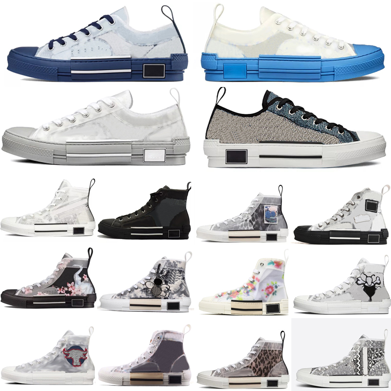 

2021 b23 Designer Sneakers shoes Obliques Technical Leather high low Flowers platform Outdoor Casual size 36-45, 14