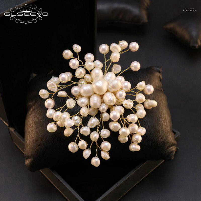 

GLSEEVO Natural Fresh Water Baroque Pearl Snowflake Brooches For Women Party Wedding Brooch Pins Handmade Jewelry GO03321