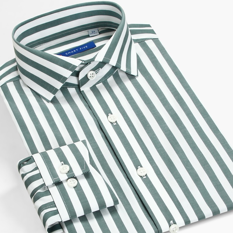 

2020 Long-sleeved in Five-windshield Necklace of Men Fitting Thin, Striped Cotton Shirts From the Formal Men's Ylhg, Sf15c436