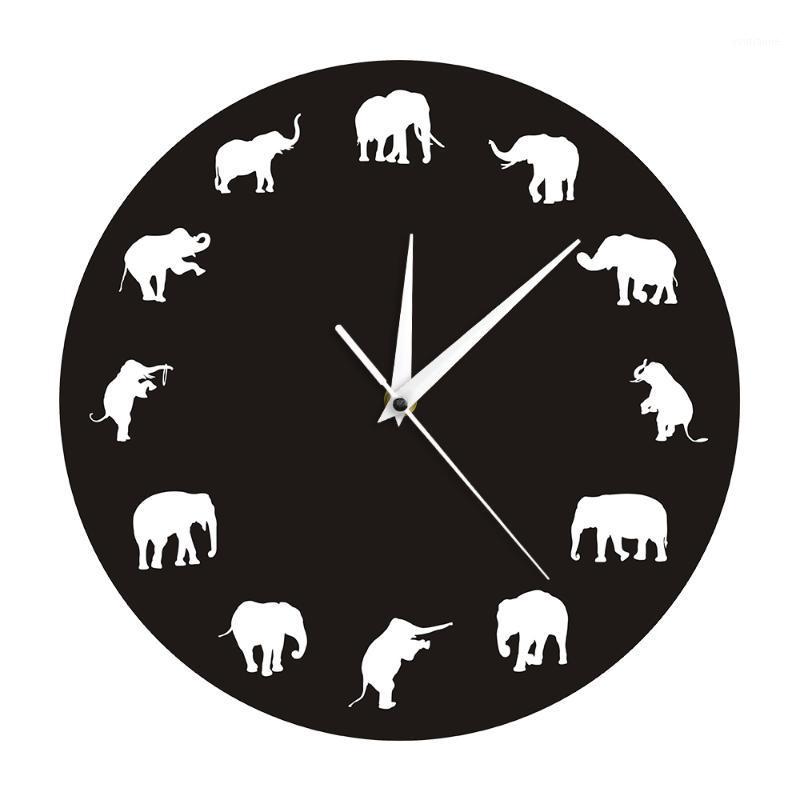 

Elephant Animal Wildlife Wall Clock Farmhouse Home Decor Elephant Clock Minimalist Design Moden Wall Watch Elephants Gift1