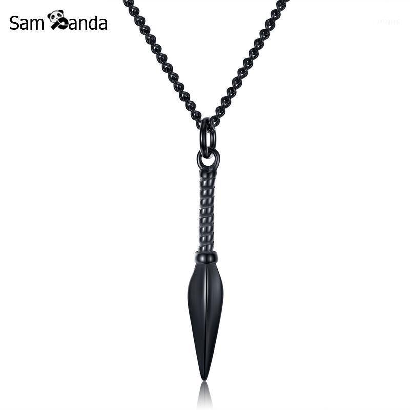 

Pendant Necklaces 3 Colors Punk Male Jewelry Stainless Steel Necklace Spear Shape & Pendants For Party Mens Gifts1