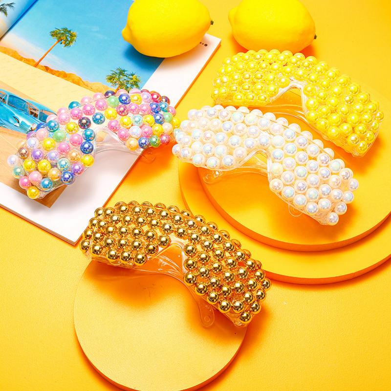 

Pearl Sunglasses Women Oversized Protection Frame Vintage Sunglasses Designer Men Retro Rivet UV400 NX