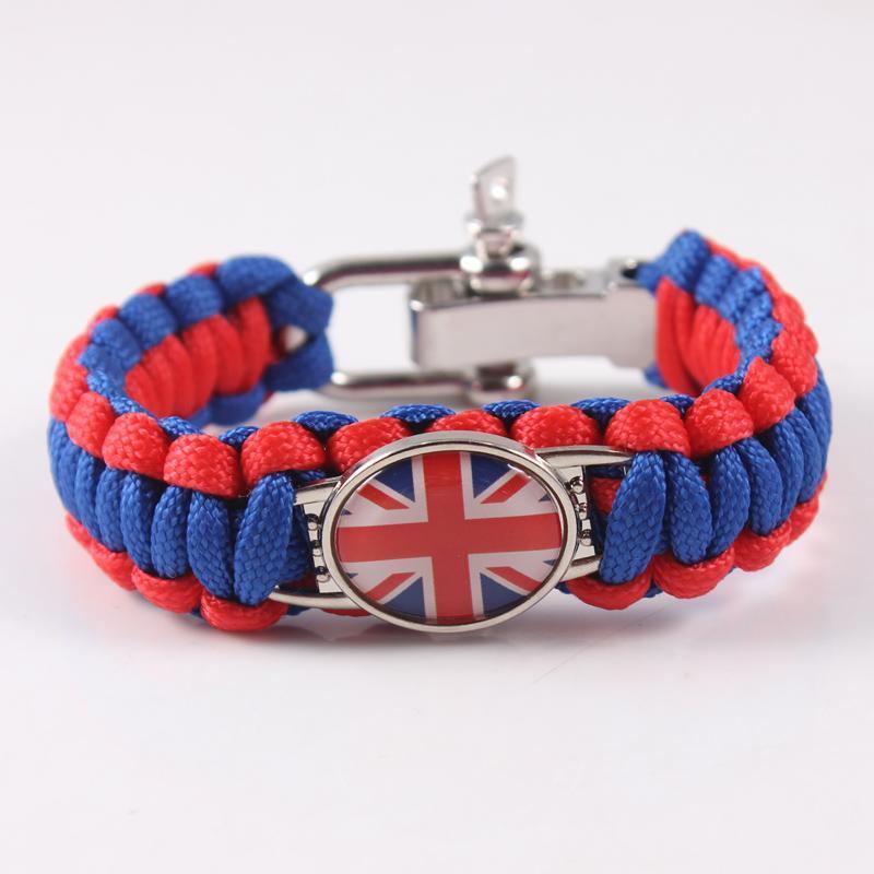

United Kingdom Flag Paracord Bracelet Survival Charm Bracelets for Women Outdoor Camping Hiking Essential Articles1