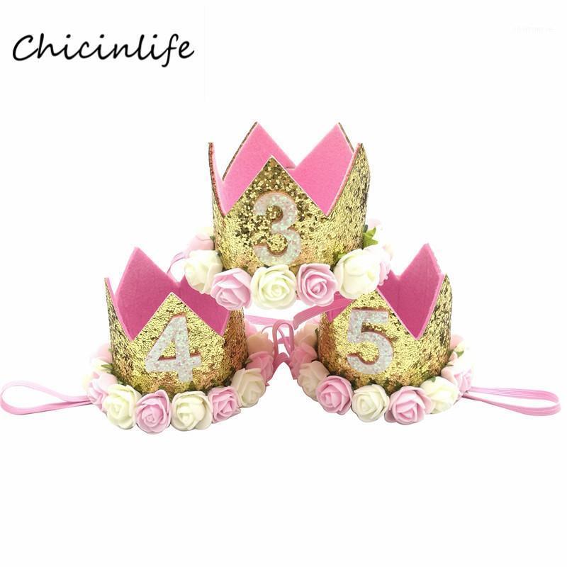 

Chicinlife Baby Girl Boy One 1 2 3 4 5 6 7 8 9 Years Old Birthday Hat Crown Headbands Birthday Party Decoration Hair Decorative1