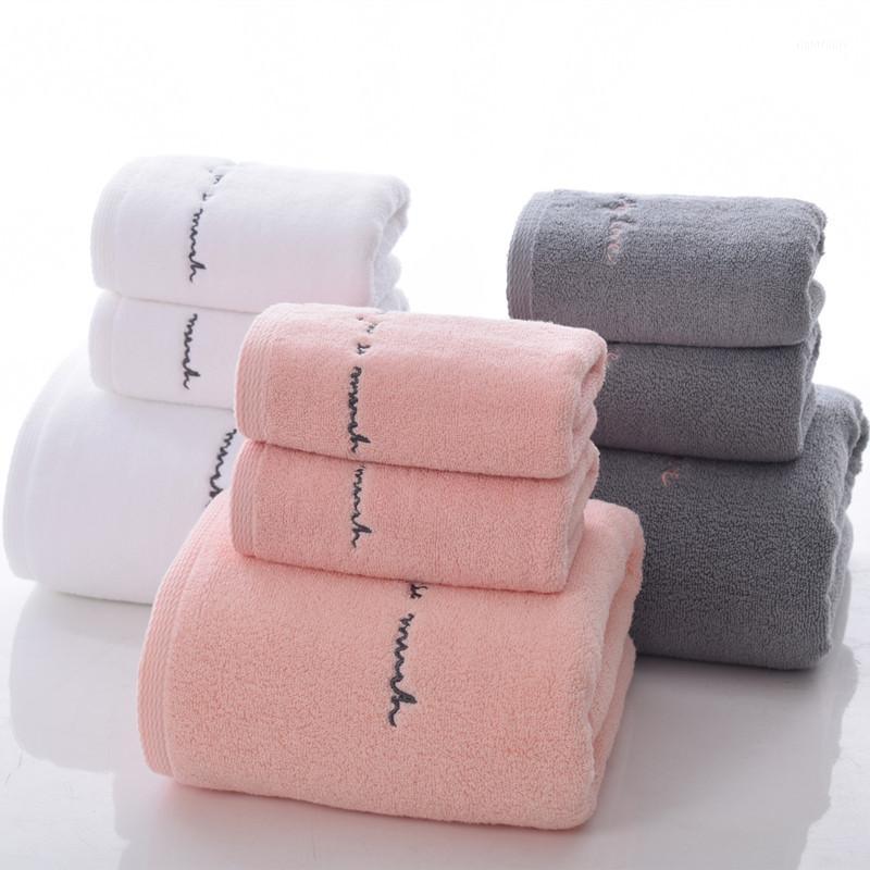 

New Arrival Soft 100% Cotton towel set for adults Absorbent Terry Hand Bath Beach Face Sheet Adult men Towels 3pcs/set1