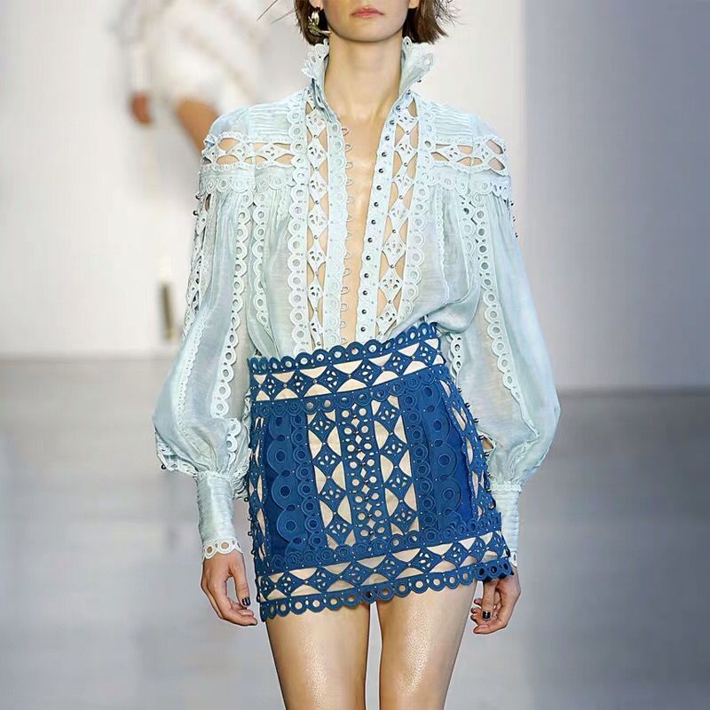 

Women' Clue Two Parts Luxury Plays Rivets Sexy Out Blusa Tuesdays Get Off Conjects Shirt High Street Female Skirt L69h, One yellow skirt