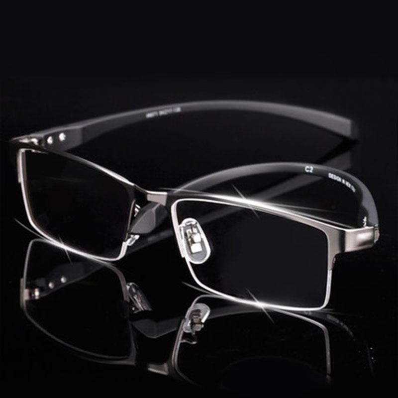 

Men Titanium Alloy Eyeglasses Frame for Eyewear Flexible Temples Legs IP Electroplating Material,Full Rim and Half