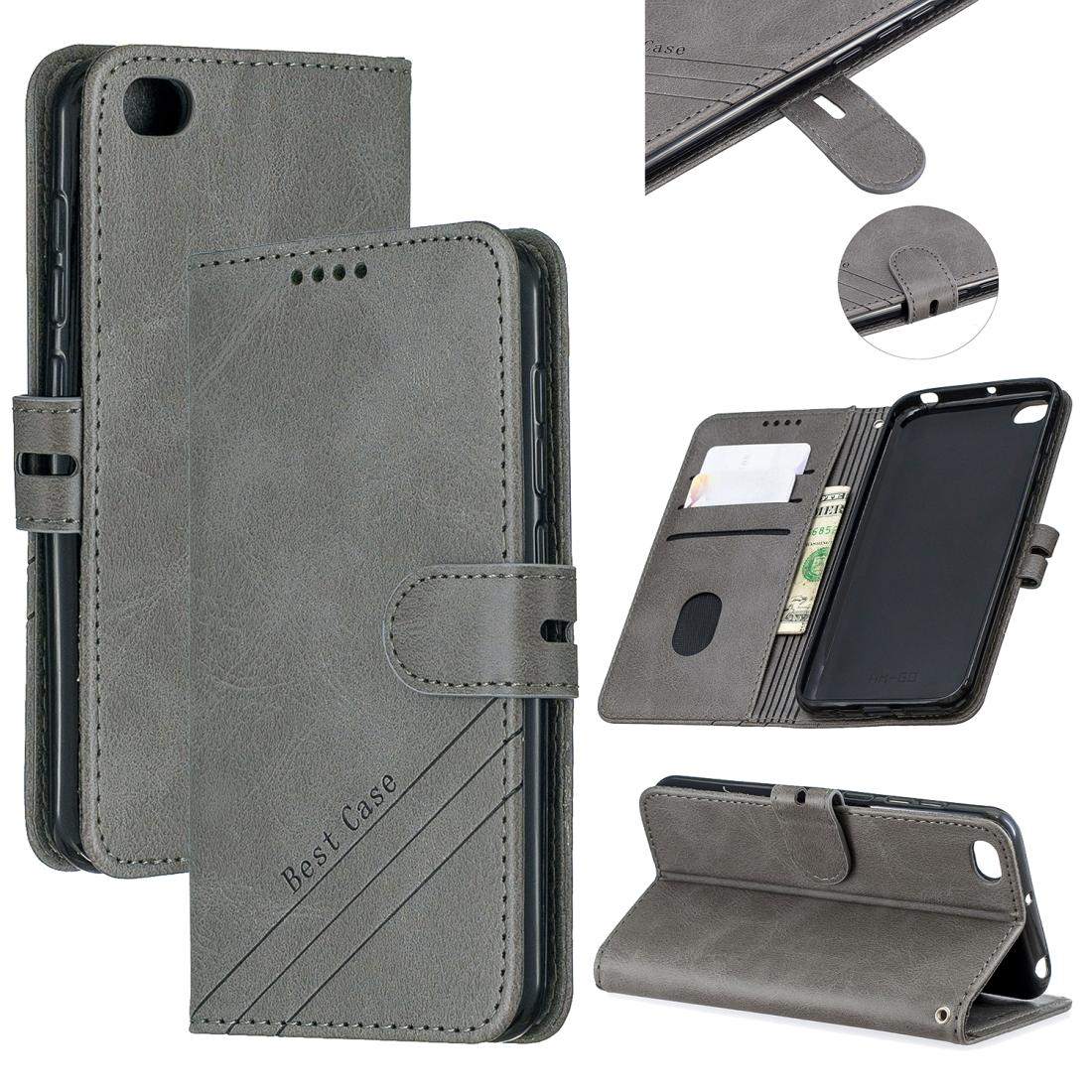 

For Xiaomi Redmi GO Stitching Style 2-Color Cow Texture Horizontal Flip PU Leather Case with Holder Card Slot Lanyard