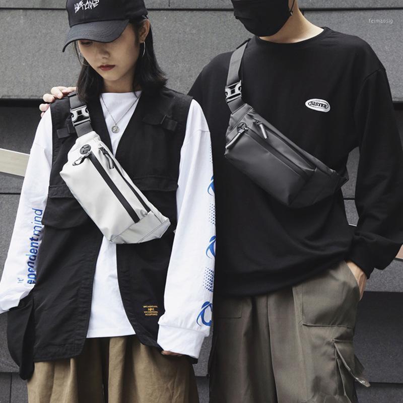 

Trendy waist bag men's personality waterproof chest bag leisure outdoor sports cycling ladies multi-function messenger1, Black