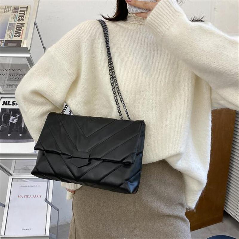 

2021 fashion bag main female shoulder bag women handbag everyday messenger V-line messenger women's, Photo color