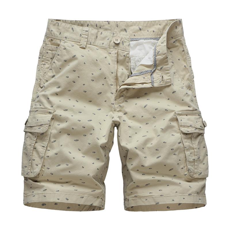 

Men Shorts Running Cargo Men's Short Pants Loose Summer Cotton Khaki Casual Short Shorts Multi-pocket Sporting Overalls, Blue
