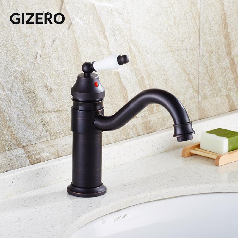 

Wholesale and Retail Bathroom Black Ceramic Faucet 360 Swivel Spout Antique Elegant Sink Mixer Tap washbasin taps ZR2541