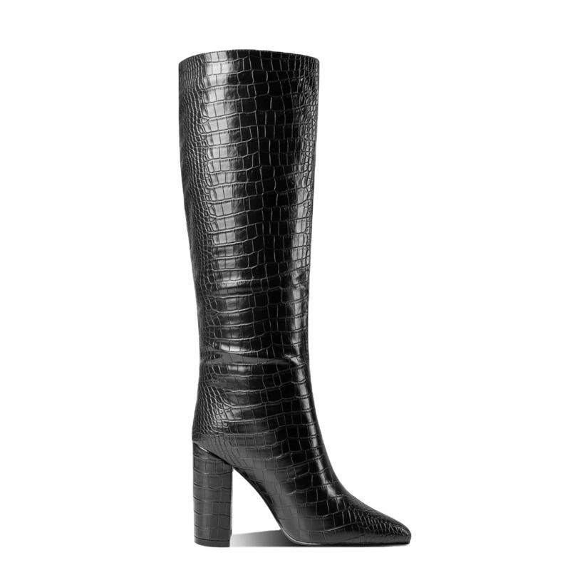 

DEAT 2021 New Autumn And Winter Fashion Casual Solid Color Large Thick Heel Boots Women High Heels Pointed Women Boots SH109, Beige