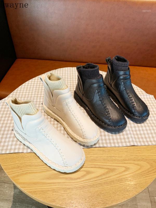 

2020 Autumn and Winter New Fashion Cute Women's Boots Soft Bottom Knitted Boots Snow1, Beige