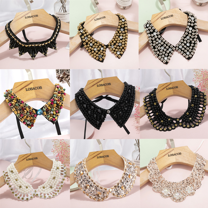 

Necklace Designer Vintage Black Beaded Collar Choker Collar Necklace Fake Collar Women &#39s Clothing Accessories Sweet False C